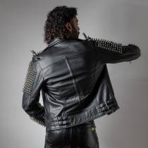 VESTE CUIR ROCK HOMME : TAILLE L