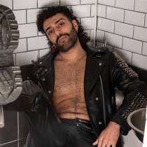 VESTE CUIR ROCK HOMME : TAILLE L