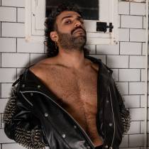 VESTE CUIR ROCK HOMME : TAILLE L