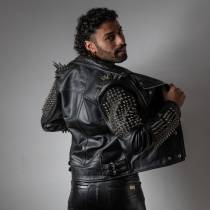 VESTE CUIR ROCK HOMME : TAILLE L