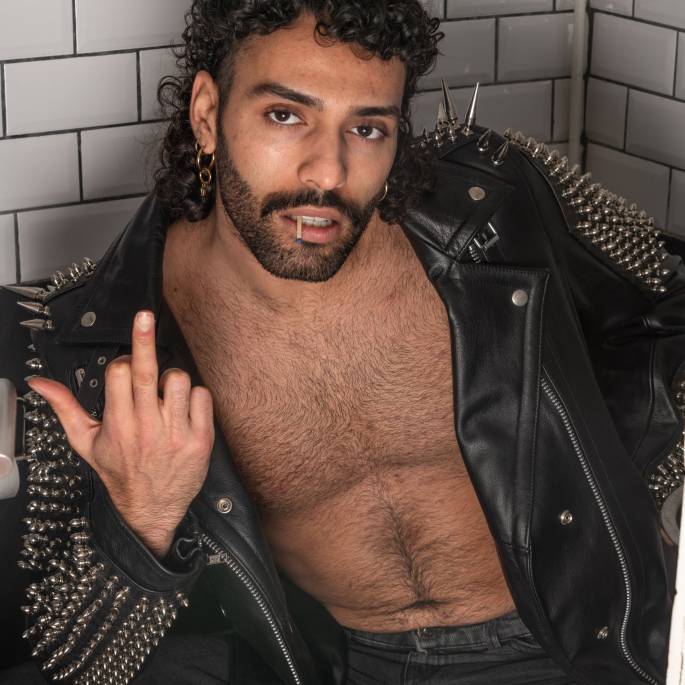 VESTE CUIR ROCK HOMME : TAILLE L