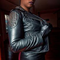 VESTE CUIR ROCK FEMME T.M