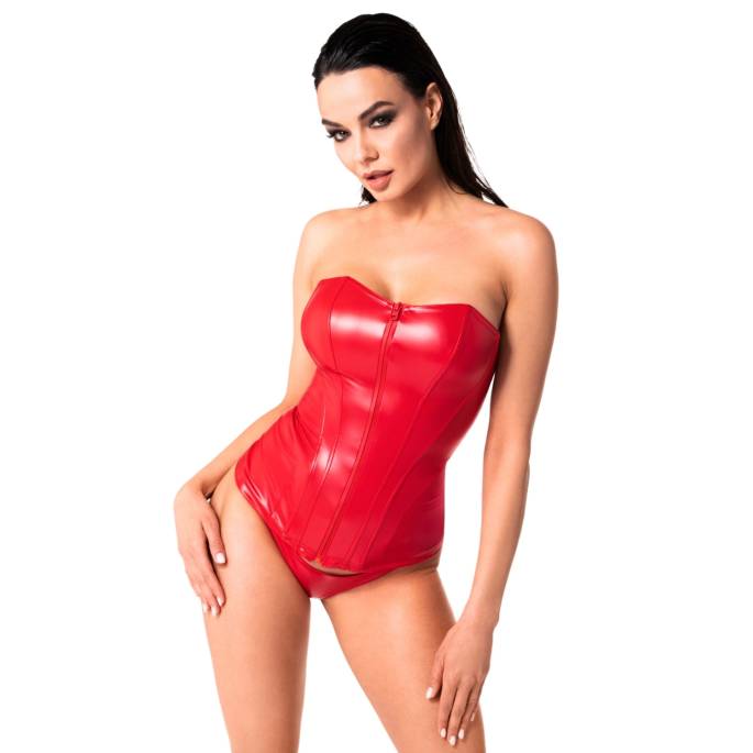 BUSTIER ROUGE ZIP