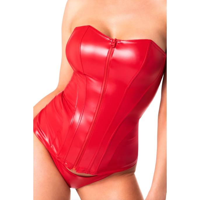 BUSTIER ROUGE ZIP