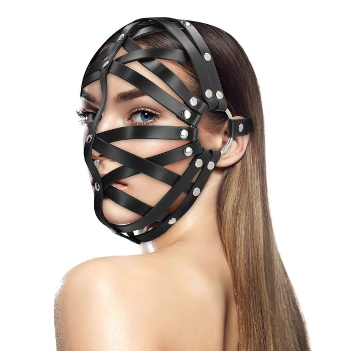MASQUE CAGE SIMILI CUIR