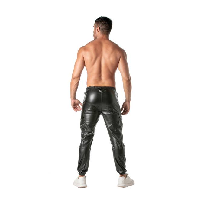 PANTALON CARGO SIMILI CUIR