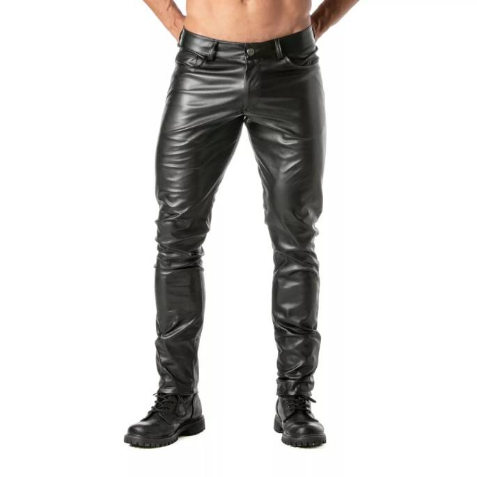 PANTALON SIMILI CUIR TAILLE BASSE
