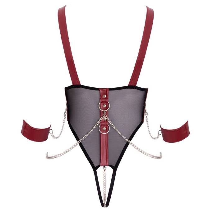 BODY VOILE OUVERT+CHAINES BONDAGE