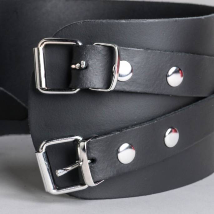 COLLIER LANIÈRES CUIR NOIR+ANNEAU