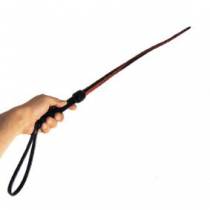BLACK AND RED LEATHER WHIP