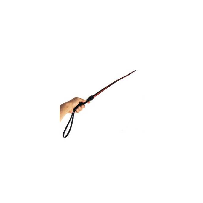 BLACK AND RED LEATHER WHIP