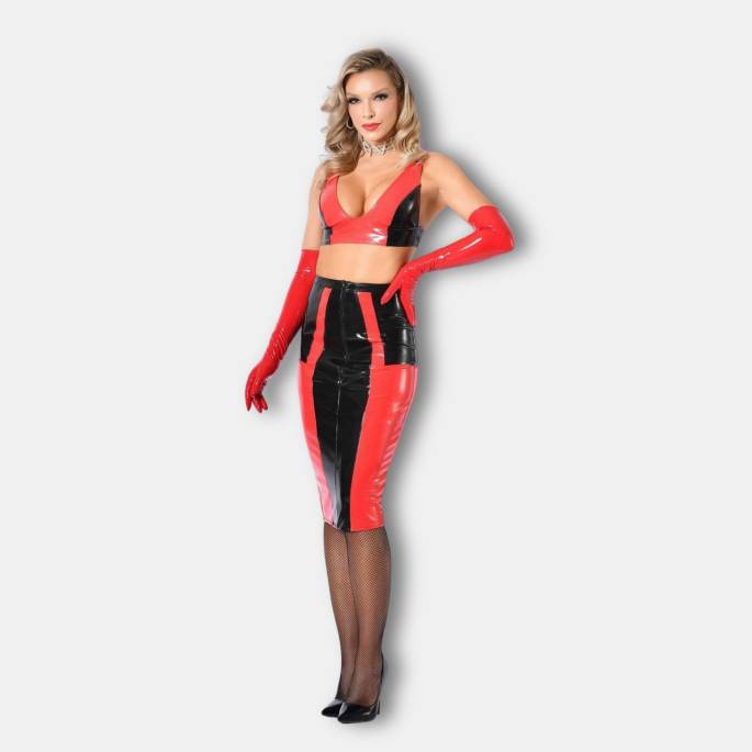 ARDENTE JUPE DATEX NOIR/ROUGE
