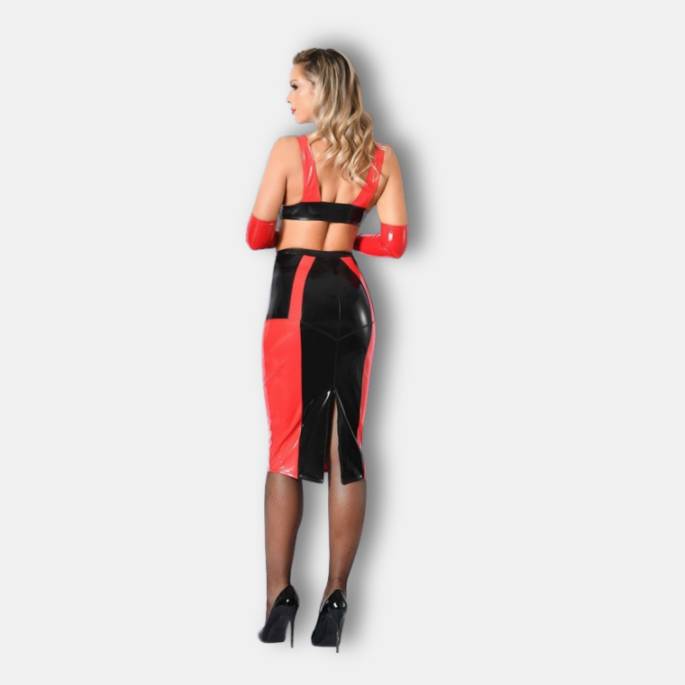 ARDENTE JUPE DATEX NOIR/ROUGE