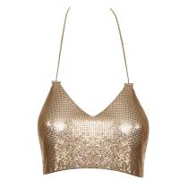 CROP TOP MÉTAL DORÉ
