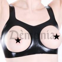 SUJETADOR DE LÁTEX TOPLESS NEGRO