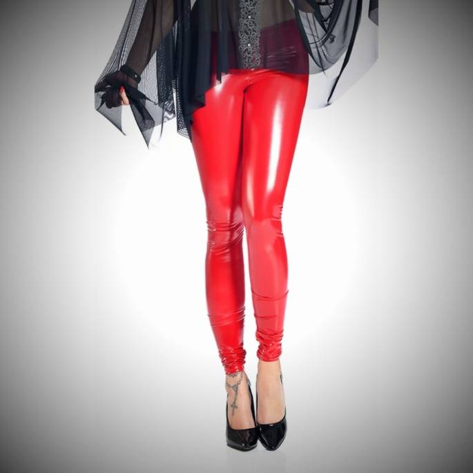 Legging Vera en vinyle rouge - Maison Catanzaro