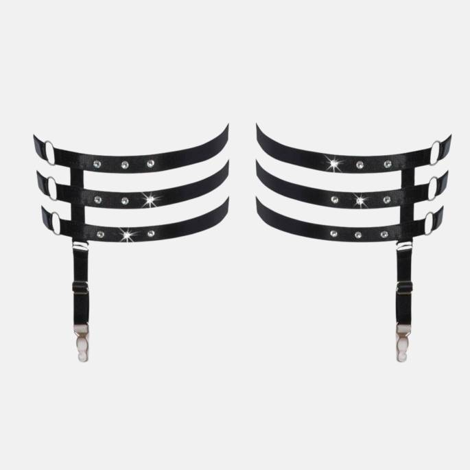 JARRETIÈRES 3 BANDES STRASS