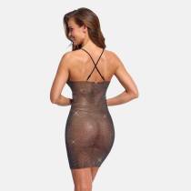 ROBE FILET STRASS T.U