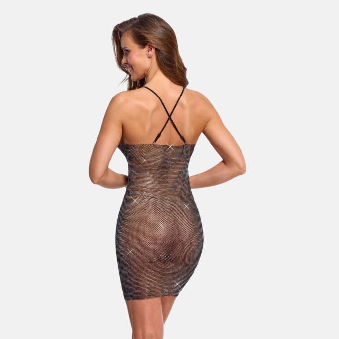 ROBE FILET STRASS T.U