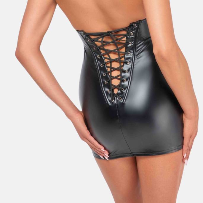 MINI ROBE WETLOOK DOS NU