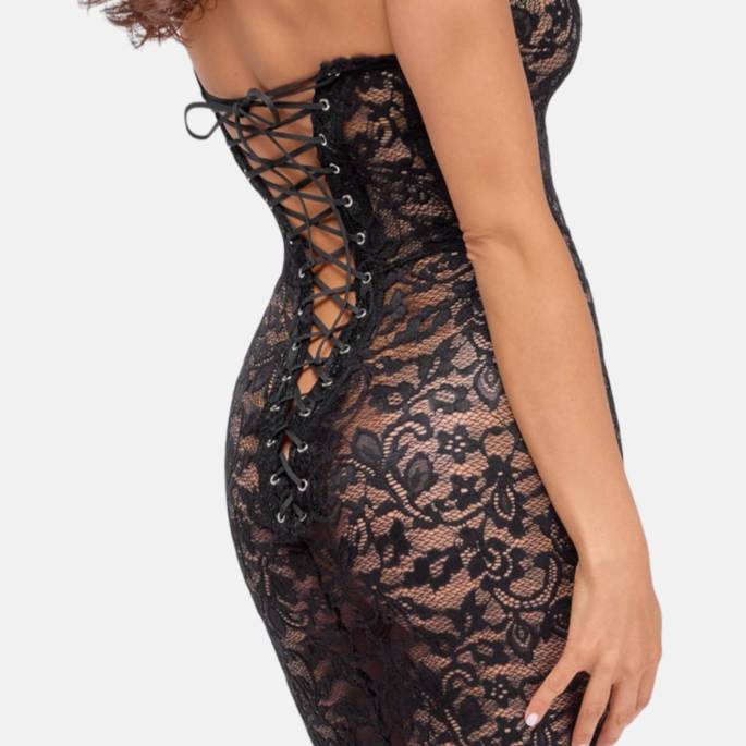 ROBE BUSTIER LONGUE DENTELLE
