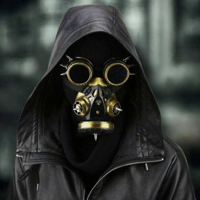MASQUE À GAZ + LUNETTES GOLD