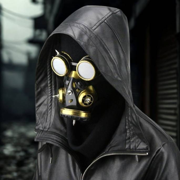 MASQUE À GAZ + LUNETTES GOLD