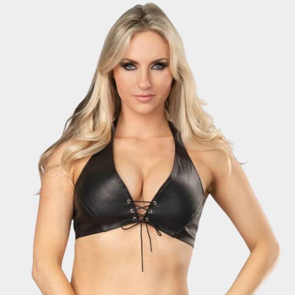 BRASSIÈRE CUIR LACET