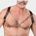 HARNAIS CUIR CHAINES POITRINE T.U