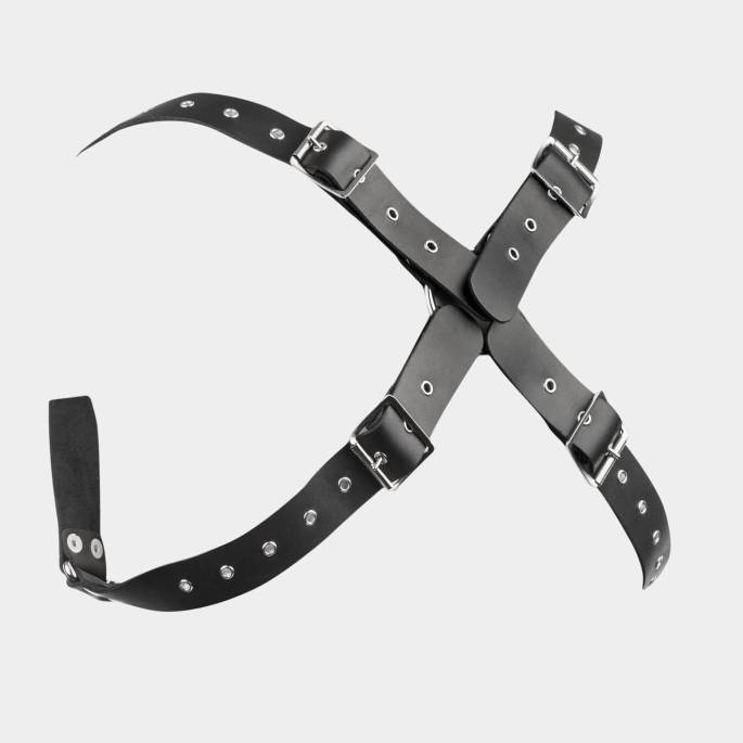 HARNAIS CUIR CHAINES POITRINE T.U