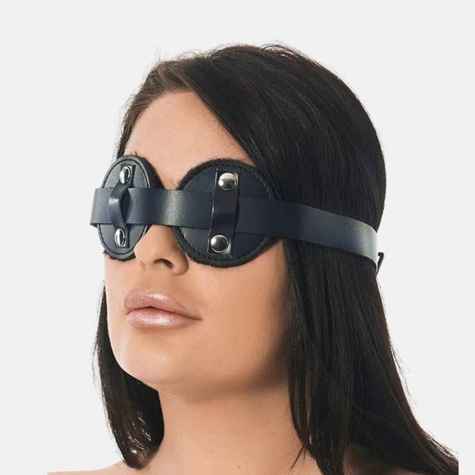 MASQUE AVEUGLANT ROND - CUIR+FOURRURE