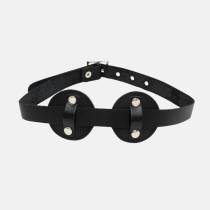 MASQUE AVEUGLANT ROND - CUIR+FOURRURE