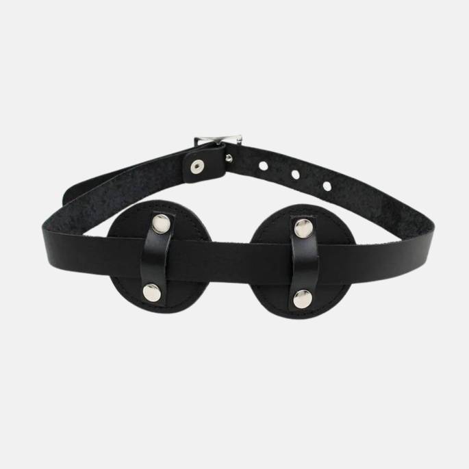 MASQUE AVEUGLANT ROND - CUIR+FOURRURE