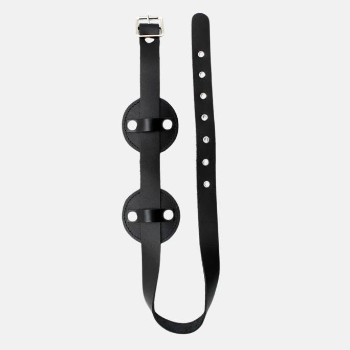 MASQUE AVEUGLANT ROND - CUIR+FOURRURE