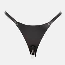 CULOTTE CUIR CHASTETÉ + CADENAS T.U