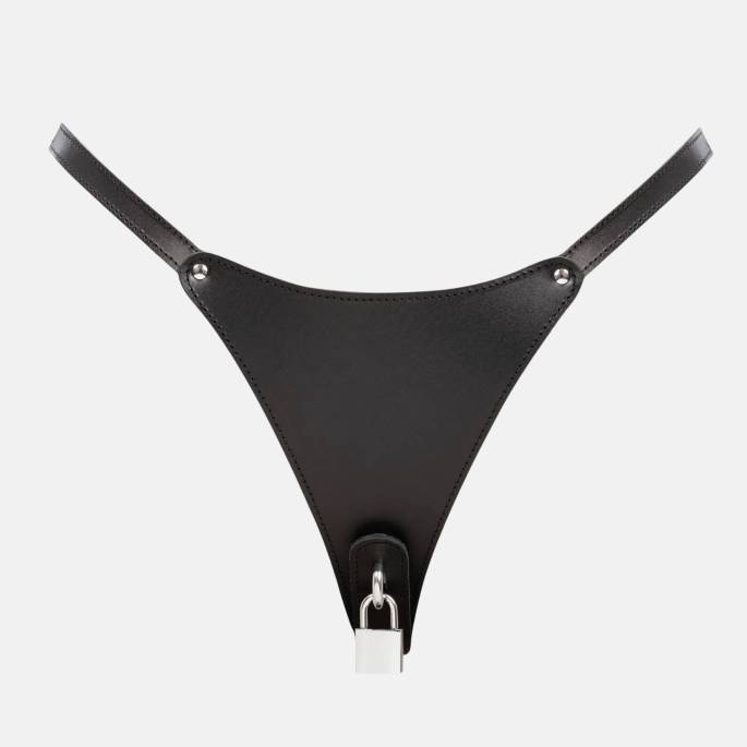 CULOTTE CUIR CHASTETÉ + CADENAS T.U