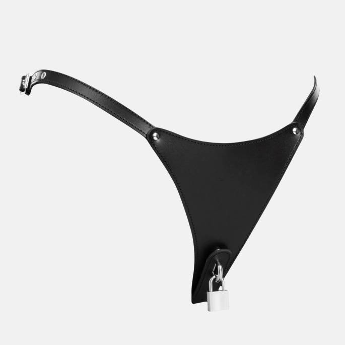CULOTTE CUIR CHASTETÉ + CADENAS T.U