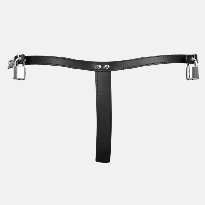 CULOTTE CUIR CHASTETÉ + CADENAS T.U