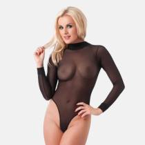BODY VOILE NOIR MANCHES LONGUES T.U