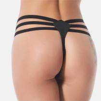 G-STRING CUIR LANIÈRES ÉLASTIQUES T.U