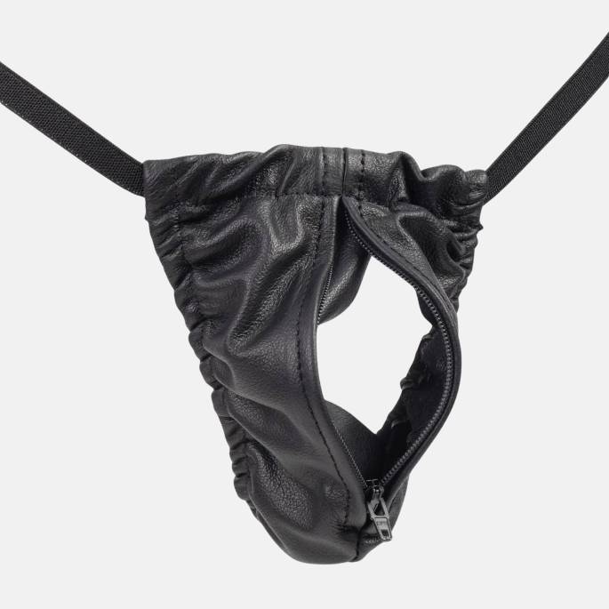 STRING CUIR HOMME + ZIP T.U