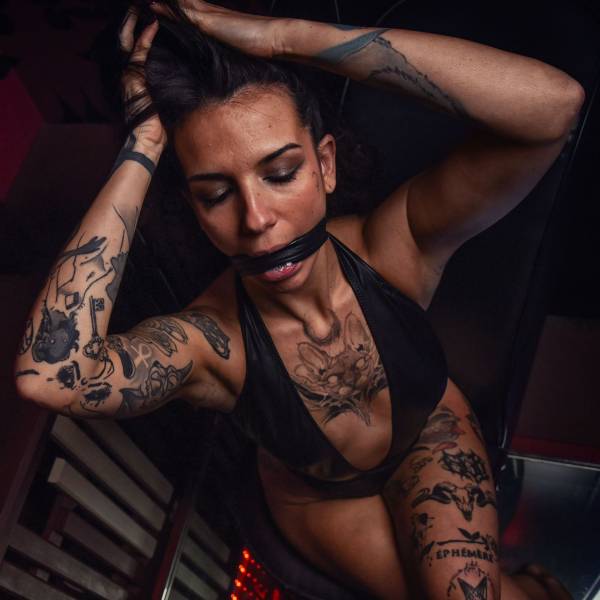 BAILLON BANDE CUIR NOIR