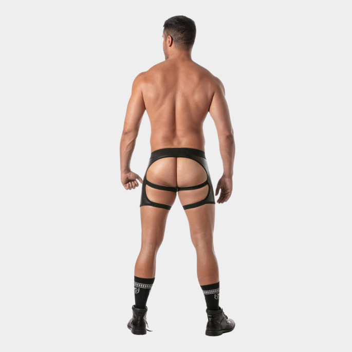 Shorty chaps faux cuir