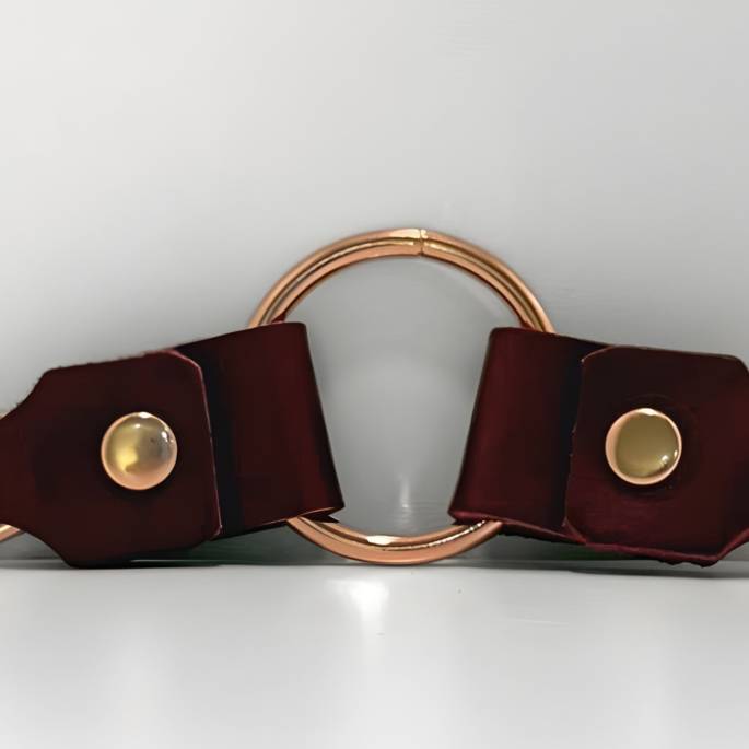 Anneau 2 mousquetons Burgundy & Gold Rose