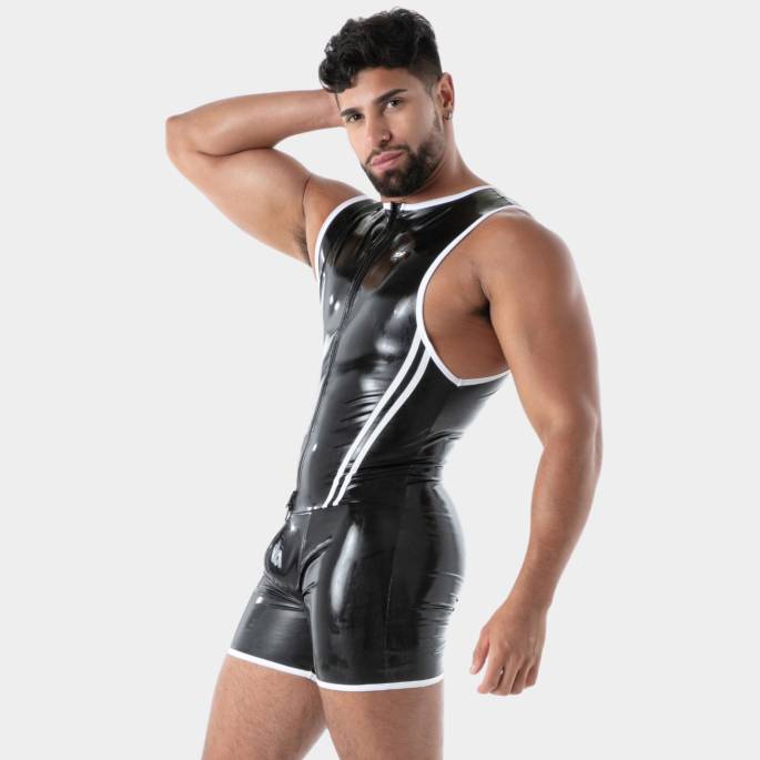 Combishort Datex Noir Bandes Blanches – TOF Paris