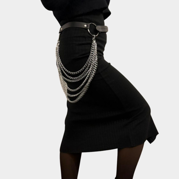 Ceinture cuir + chaînes S/M
