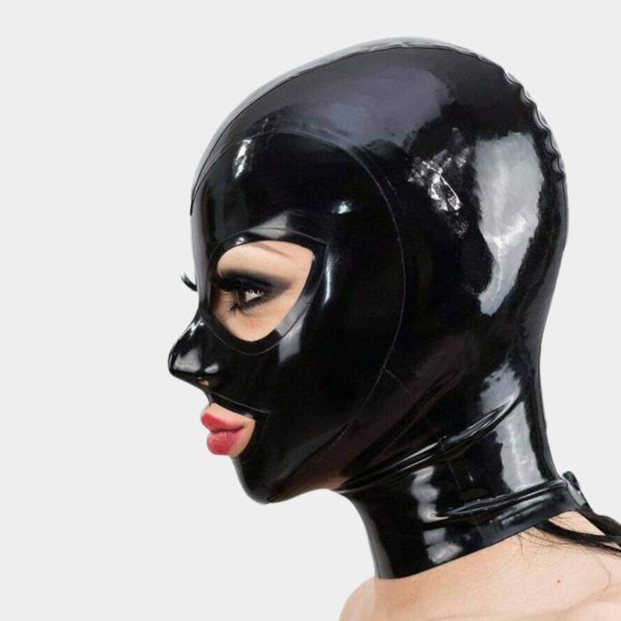 Cagoule en latex noir