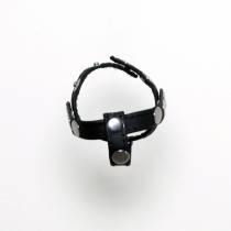 Cockring séparateur testicules - Cuir noir