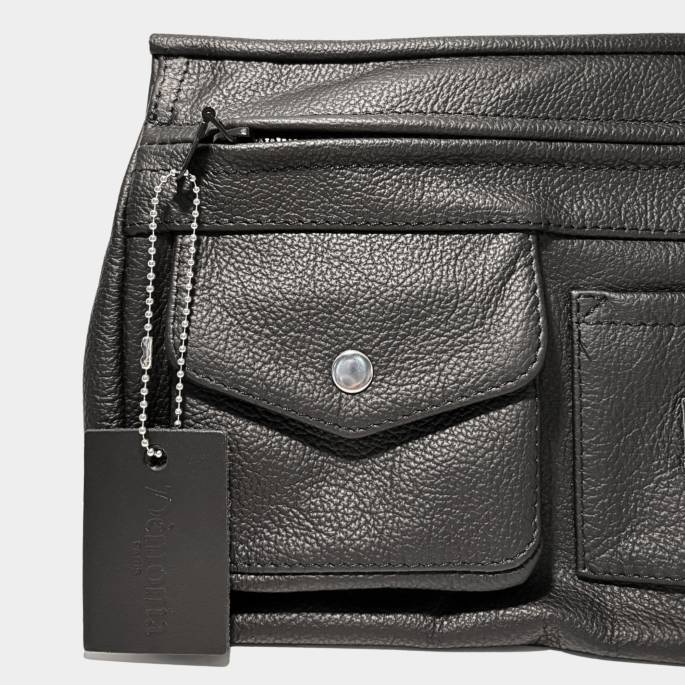 Pochette ceinture cuir noir