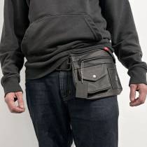 Pochette ceinture cuir noir
